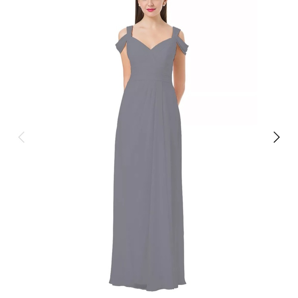 Bill Levkoff grey bridesmaid dress